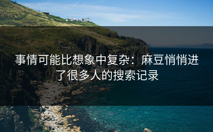 事情可能比想象中复杂:麻豆悄悄进了很多人的搜索记录 第1张 事情可能比想象中复杂:麻豆悄悄进了很多人的搜索记录 第1张