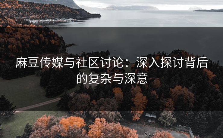 麻豆传媒与社区讨论：深入探讨背后的复杂与深意  第1张