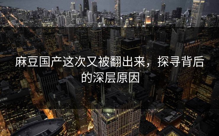 麻豆国产这次又被翻出来，探寻背后的深层原因  第1张