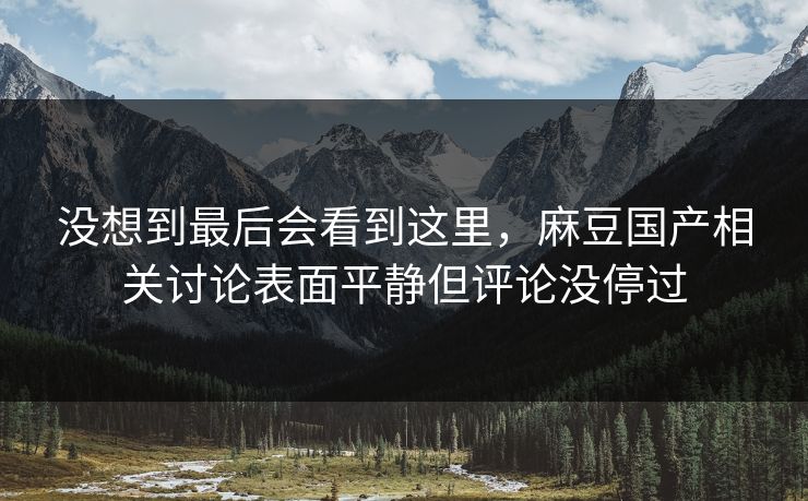 没想到最后会看到这里,麻豆国产相关讨论表面平静但评论没停过 第1张 没想到最后会看到这里,麻豆国产相关讨论表面平静但评论没停过 第1张